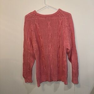 Pink Cable Knit Women's Sweater
